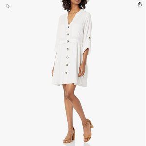 Mudpie Addison Button Up Dress in White